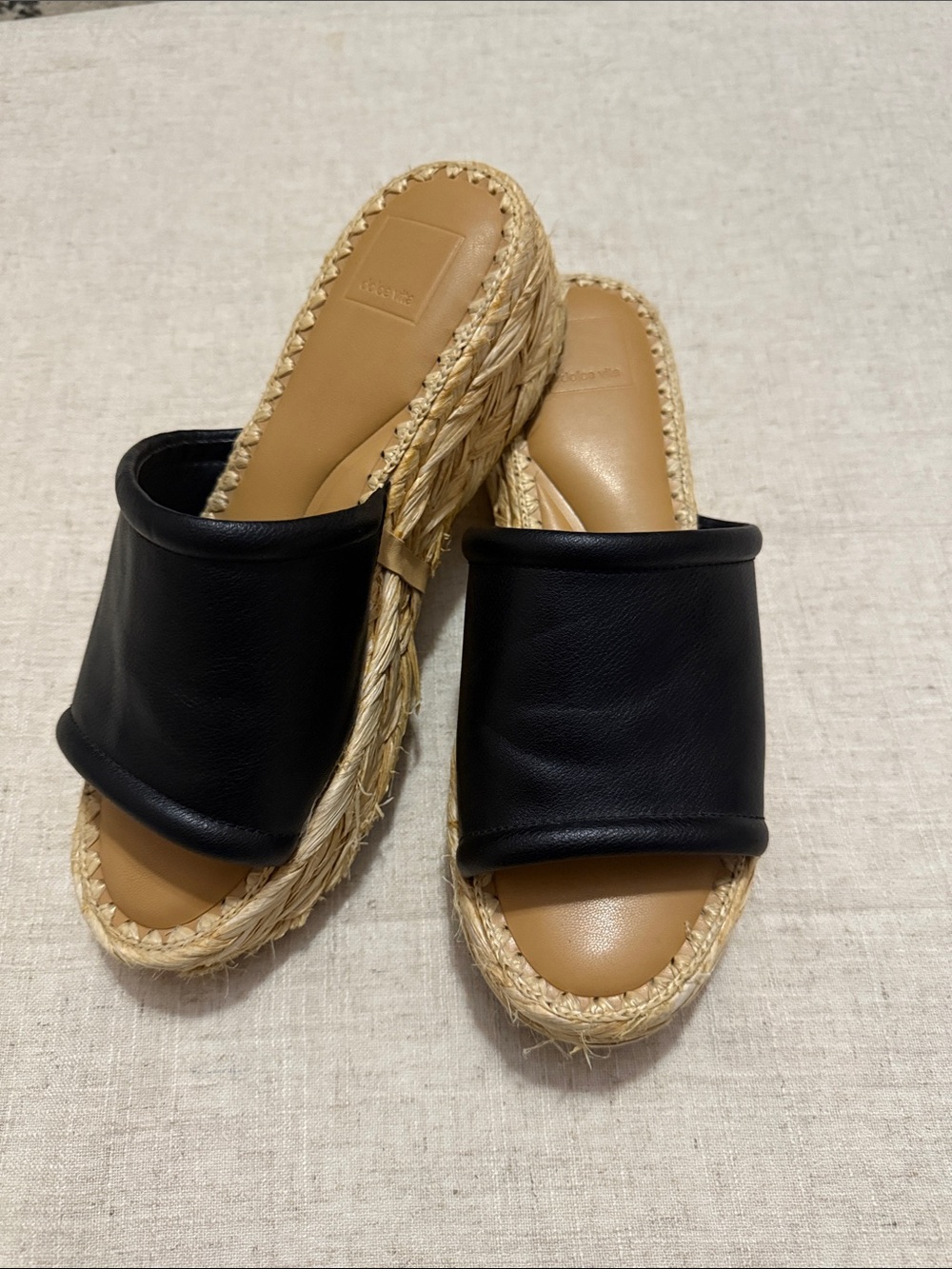 Black Leather Platform Sandals